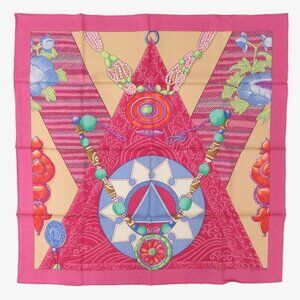 HERMES Authentic Pink Silk Scarf